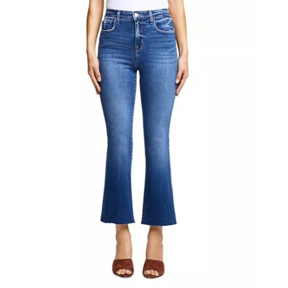 L'AGENCE Kendra High Rise Cropped Flare Jeans in Laredo Women Size 30